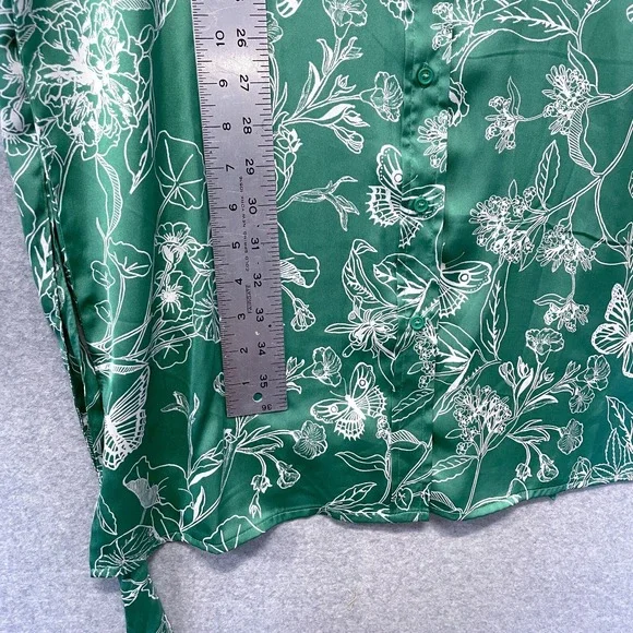 Ophelia Roe Dress Womens Medium Floral Button Front Shirt Dress Romantic - Picture 6 of 13